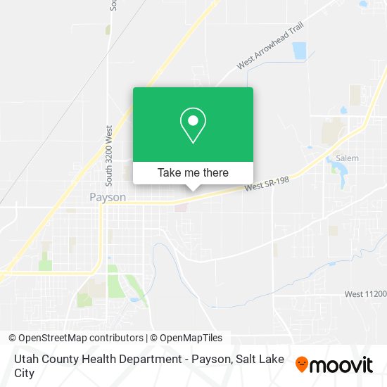 Utah County Health Department - Payson map