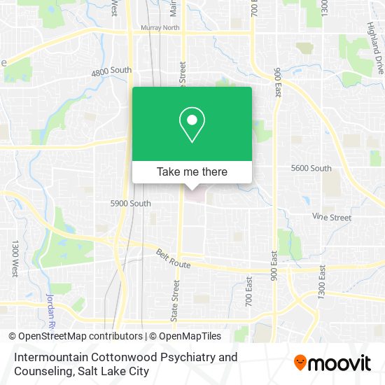 Mapa de Intermountain Cottonwood Psychiatry and Counseling