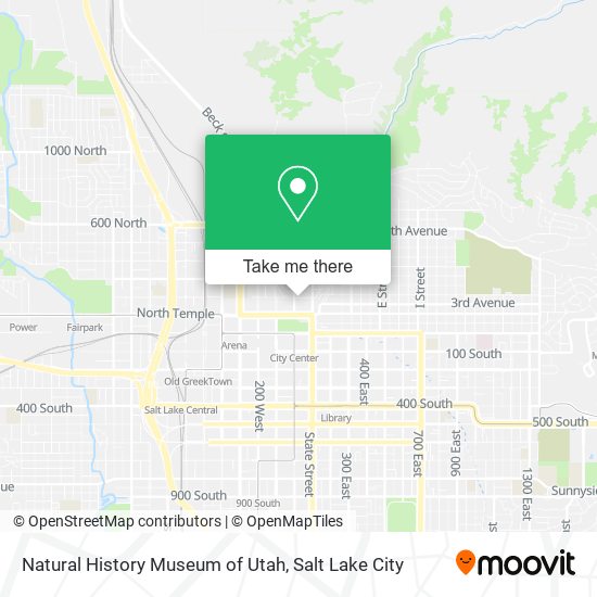 Natural History Museum of Utah map