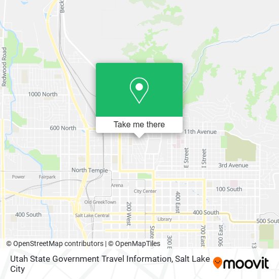 Utah State Government Travel Information map