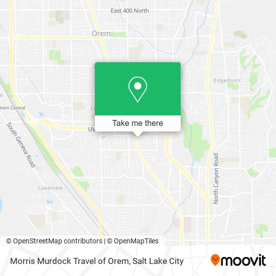 Morris Murdock Travel of Orem map