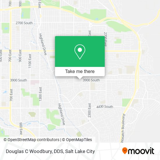 Douglas C Woodbury, DDS map