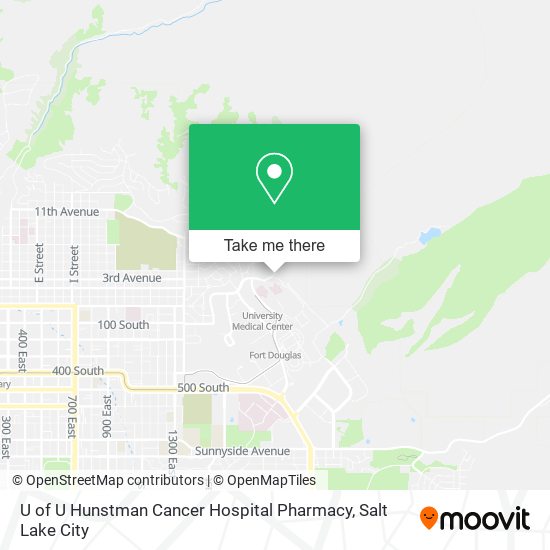 U of U Hunstman Cancer Hospital Pharmacy map