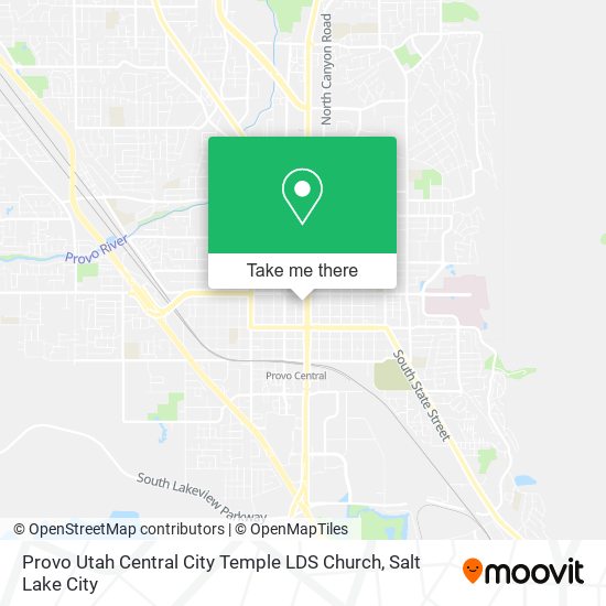 Mapa de Provo Utah Central City Temple LDS Church