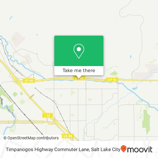 Timpanogos Highway Commuter Lane map