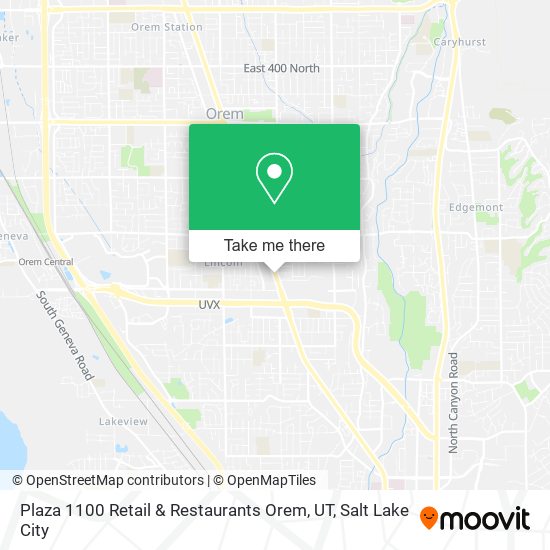 Mapa de Plaza 1100 Retail & Restaurants Orem, UT