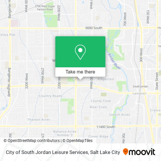 City of South Jordan Leisure Services map