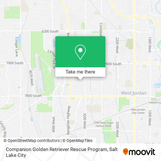 Companion Golden Retriever Rescue Program map