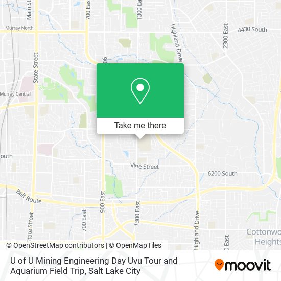 Mapa de U of U Mining Engineering Day Uvu Tour and Aquarium Field Trip