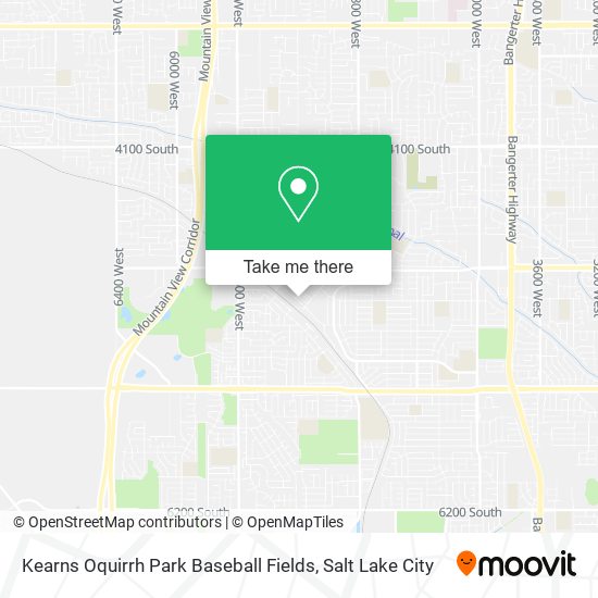 Kearns Oquirrh Park Baseball Fields map