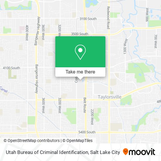 Mapa de Utah Bureau of Criminal Identification