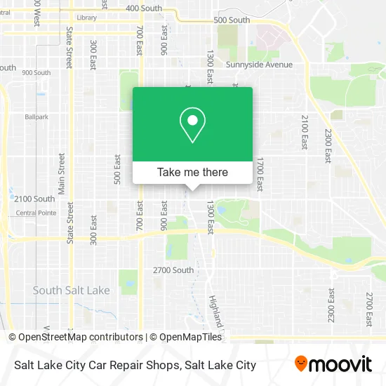 Salt Lake City Car Repair Shops map