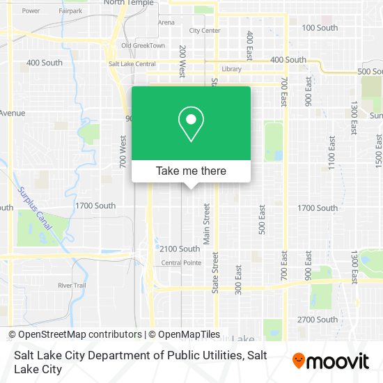 Salt Lake City Department of Public Utilities map