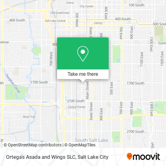 Mapa de Ortega's Asada and Wings SLC