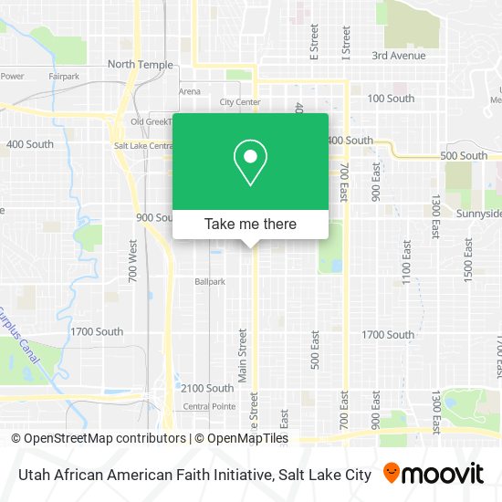 Mapa de Utah African American Faith Initiative