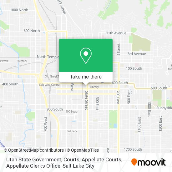 Utah State Government, Courts, Appellate Courts, Appellate Clerks Office map