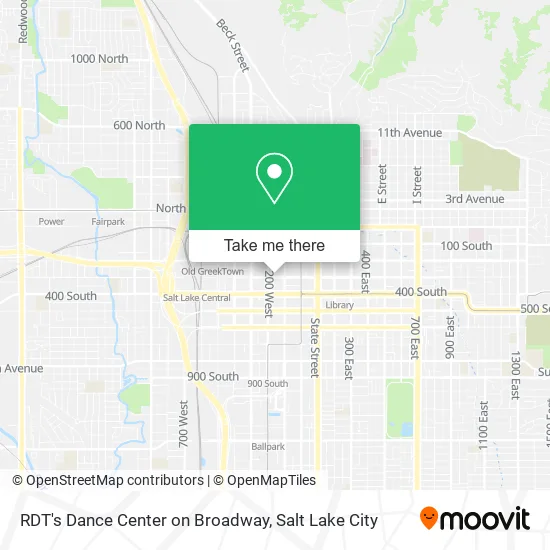 RDT's Dance Center on Broadway map