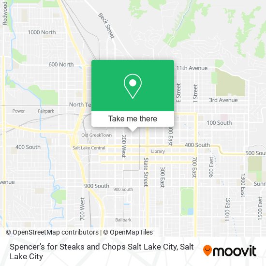 Mapa de Spencer's for Steaks and Chops Salt Lake City