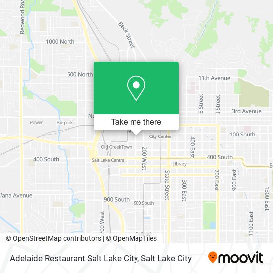 Mapa de Adelaide Restaurant Salt Lake City