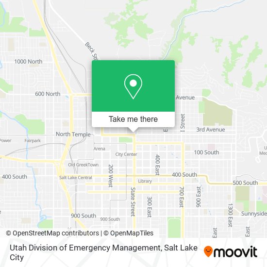 Mapa de Utah Division of Emergency Management