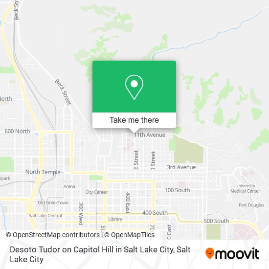 Desoto Tudor on Capitol Hill in Salt Lake City map