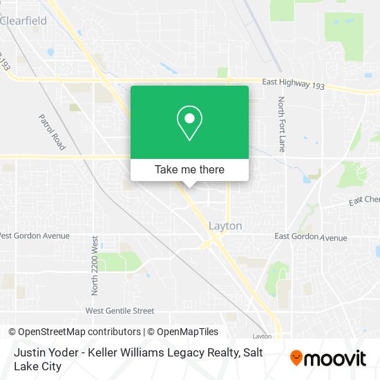 Mapa de Justin Yoder - Keller Williams Legacy Realty