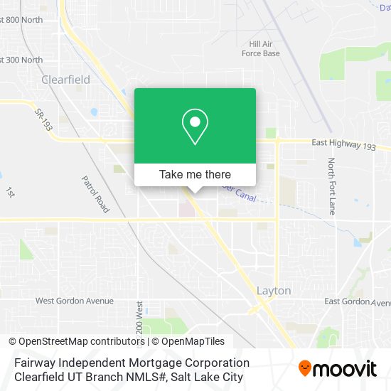 Mapa de Fairway Independent Mortgage Corporation Clearfield UT Branch NMLS#