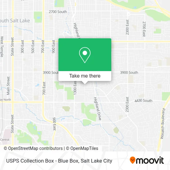 Mapa de USPS Collection Box - Blue Box