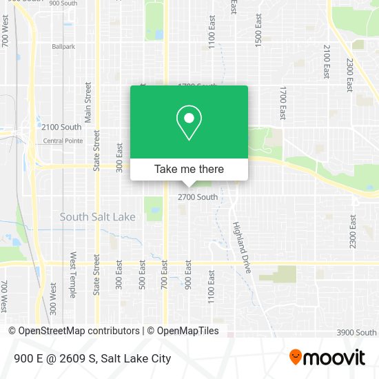 900 E @ 2609 S map