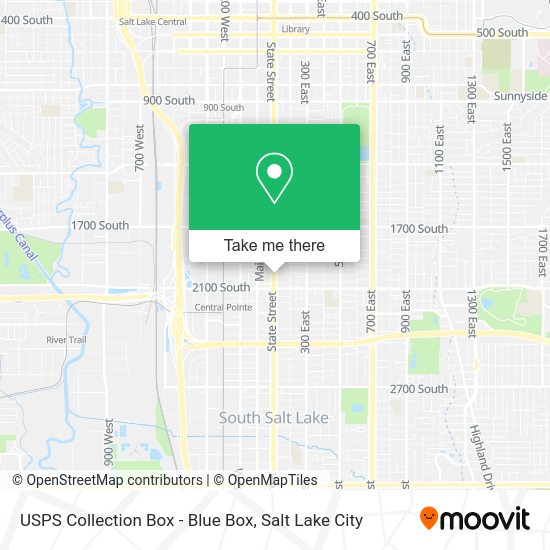 Mapa de USPS Collection Box - Blue Box