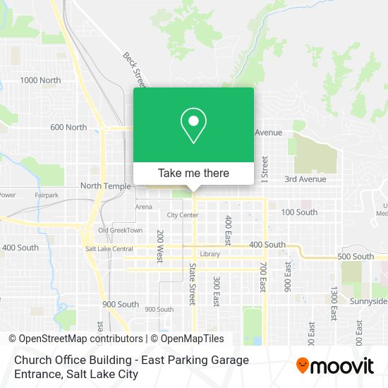 Church Office Building - East Parking Garage Entrance map