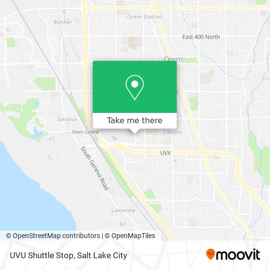 Mapa de UVU Shuttle Stop