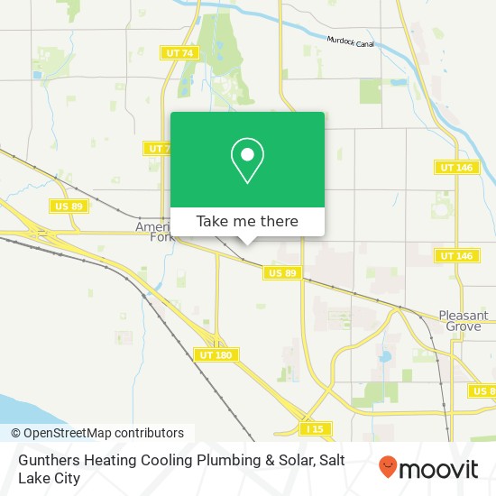 Mapa de Gunthers Heating Cooling Plumbing & Solar