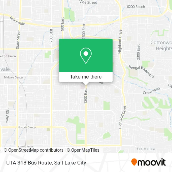 UTA 313 Bus Route map