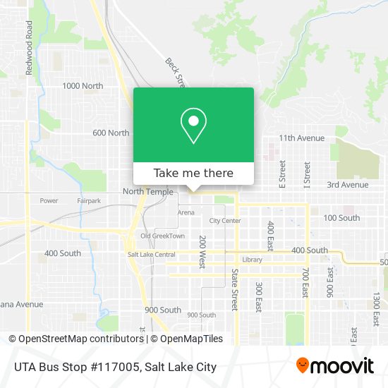 UTA Bus Stop #117005 map