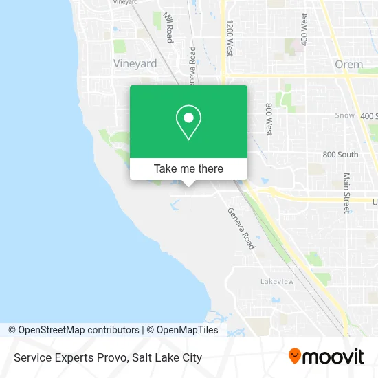 Service Experts Provo map