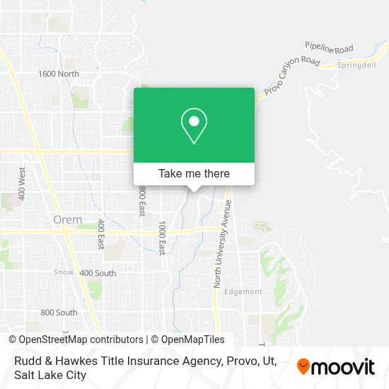 Rudd & Hawkes Title Insurance Agency, Provo, Ut map