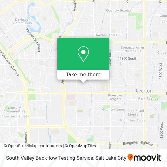 South Valley Backflow Testing Service map