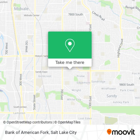 Bank of American Fork map