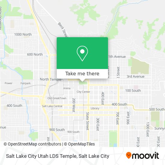 Mapa de Salt Lake City Utah LDS Temple