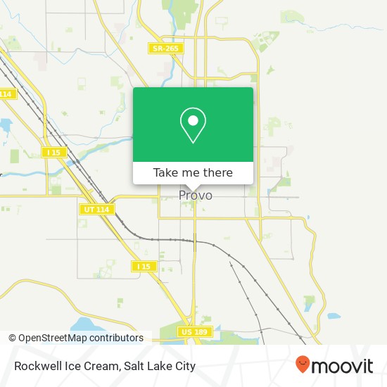 Mapa de Rockwell Ice Cream, 43 N University Ave Provo, UT 84601