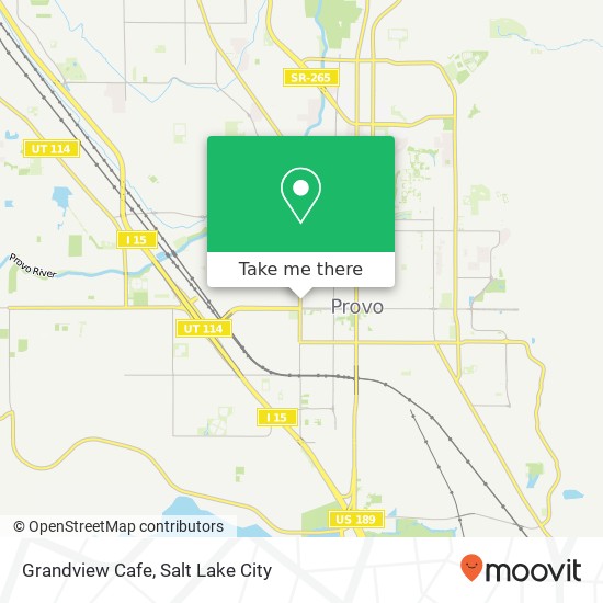 Mapa de Grandview Cafe, 66 N 500 W Provo, UT 84601