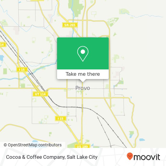 Mapa de Cocoa & Coffee Company, 180 N University Ave Provo, UT 84601