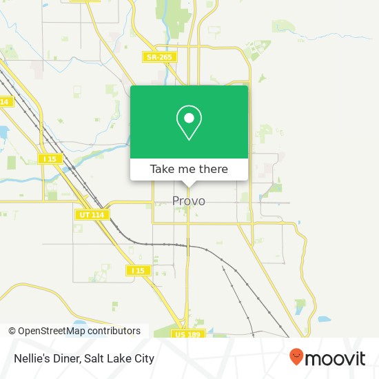 Mapa de Nellie's Diner, 180 N University Ave Provo, UT 84601