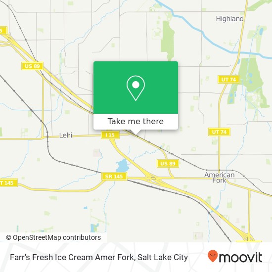 Mapa de Farr's Fresh Ice Cream Amer Fork, 496 N 990 W American Fork, UT 84003
