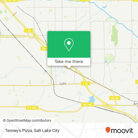 Mapa de Tenney's Pizza, 282 E State St Lehi, UT 84043