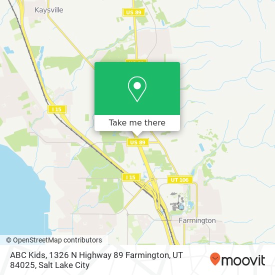 ABC Kids, 1326 N Highway 89 Farmington, UT 84025 map