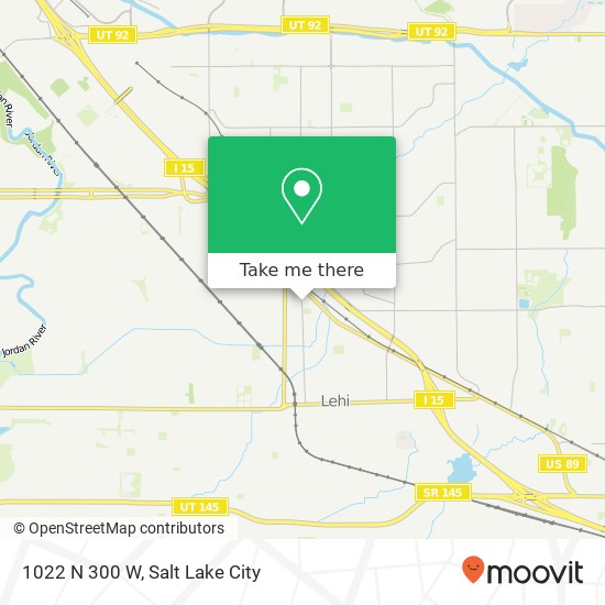 1022 N 300 W map