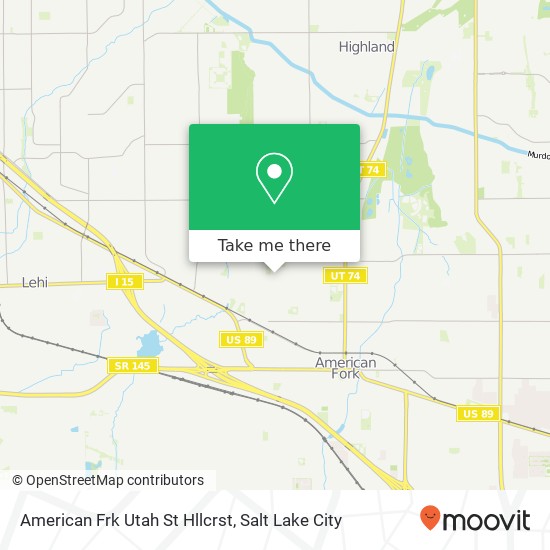 American Frk Utah St Hllcrst map