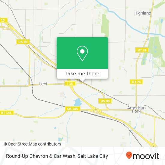 Mapa de Round-Up Chevron & Car Wash